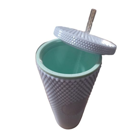 Starbucks Matte White Studded Tumbler Venti 24oz Cold Cup Bling Textured Logo - Picture 6 of 7